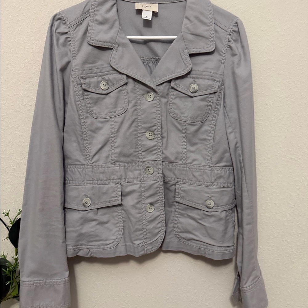 LOFT Women's Utility Jacket in Gray - Picture 2 of 8